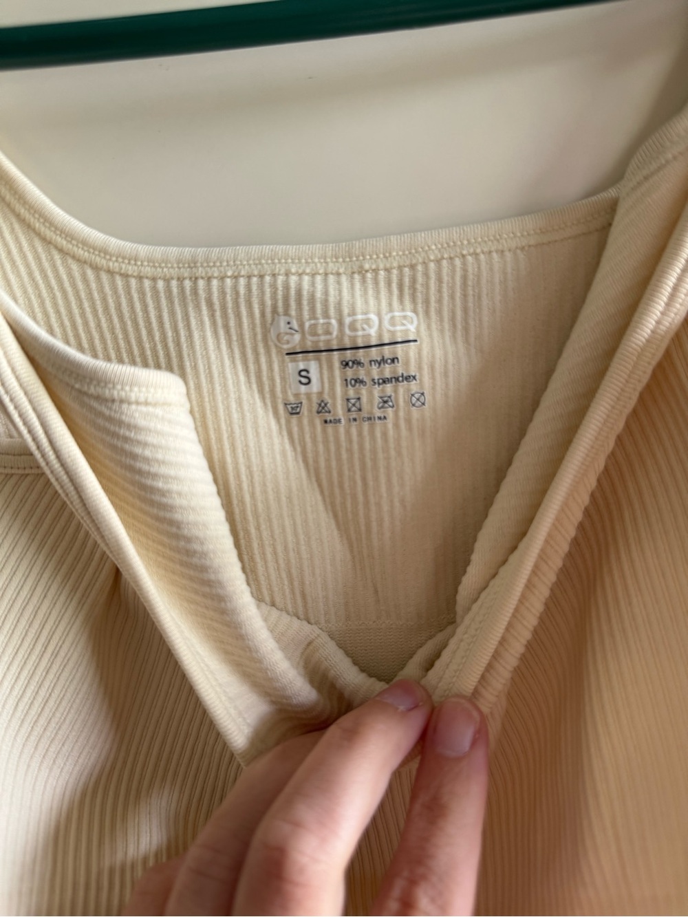 Cream Ribbed Tank Bodysuit - Picture 2 of 4